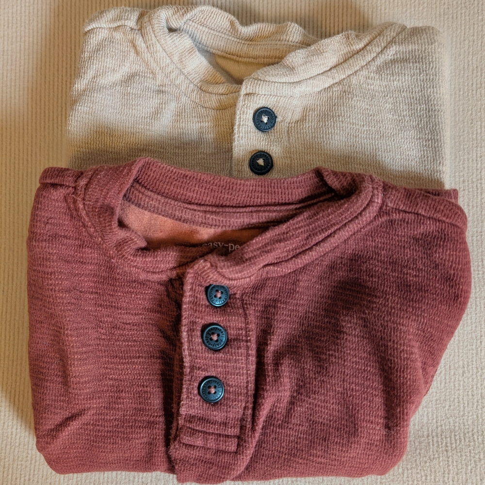 Set of two long sleeve organic cotton shirts - 2t